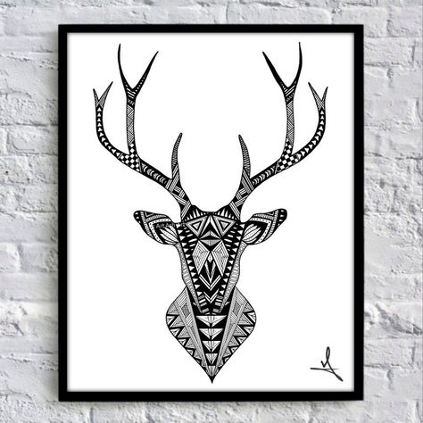 Deer Zentangle, Zentangle Animals Art, Ash Art, Animal Mandala, Forest Tattoo, Zentangle Mandala, Artful Ashes, Glitter Wall Art, Beginner Henna Designs