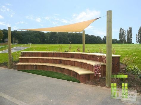 School Library stage ampitheatre seating | Seating Seating Seating Seating School Outdoor Classroom, Community Spaces, Outdoor Learning Spaces, Garden Seating Area, Outdoor Stage, Outdoor Seating Area, Outdoor Theater, Outdoor Education, School Playground