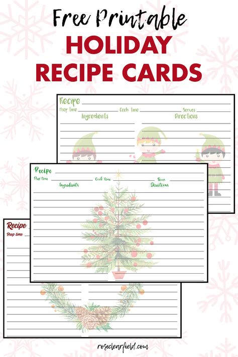 Holiday Recipe Card, Christmas Recipe Cards, Recipe Cards Printable Free, Recipe Card Template, Cookie Exchange Recipes, Recipe Cards Template, Christmas Recipe, Recipe Template, Photo Card Template