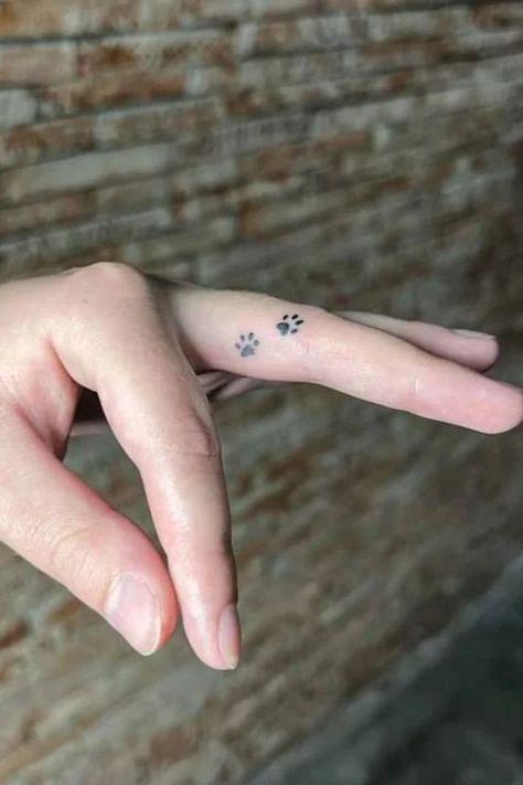 Finger Tattoo Idea, Scratch Tattoo, Pet Memorial Tattoo, Pawprint Tattoo, Small Finger Tattoos, Finger Tattoo For Women, Finger Tats, Ankle Tattoos For Women, Knot Tattoo