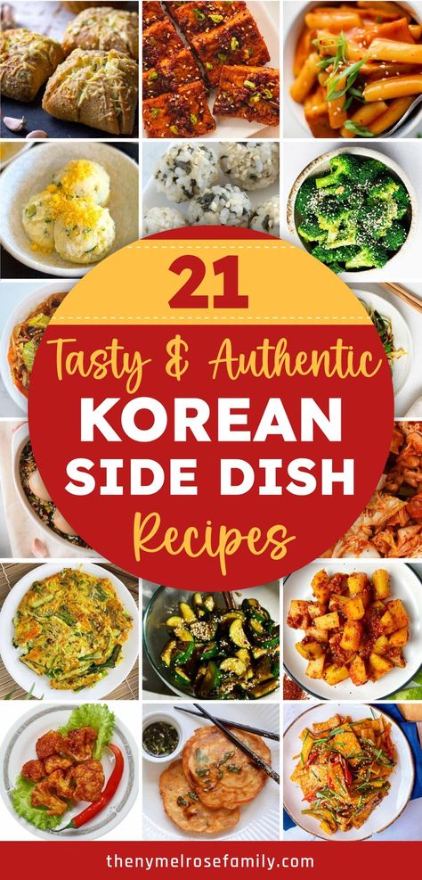 21 Tasty and Authentic Korean Side Dish Recipes Korean Side Dish Recipes, Authentic Asian Dishes, Healthy Korean Recipes, Chinese Side Dishes, Korean Food Side Dishes, Easy Korean Recipes, Delicious Sides, Korean Side Dishes, Side Dishes Recipes