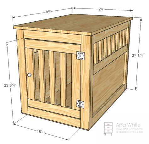 Dog Kennel End Table, Chien Cane Corso, End Table Plans, Diy Pet Bed, Diy Dog Crate, Wooden Dog Crate, Diy Dog Kennel, Dog House Diy, Dog Crate Furniture