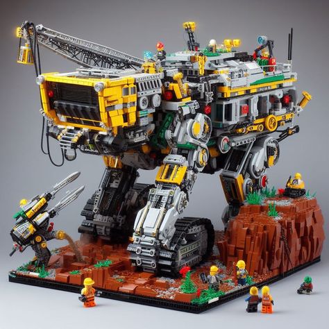 Lego Spaceship Moc, Lego Moc Ideas, Lego Submarine, Lego Power Miners, Lego Cyberpunk, Lego Reference, Lego Spaceship, Amazing Lego Creations, Lego Robot