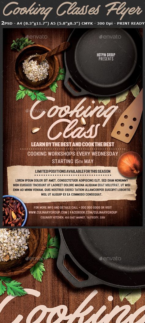 Cooking Poster, Summer Workshop, Poster Promotion, Restaurant Template, Cooking For A Group, Cooking Design, Class Poster, Flyer Printing, Chef Cooking