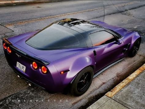 Purple Corvette, Custom Corvette, Custom Body Kits, C6 Z06, Purple Cars, C6 Corvette, Corvette C6, Purple Car, Wide Body Kits