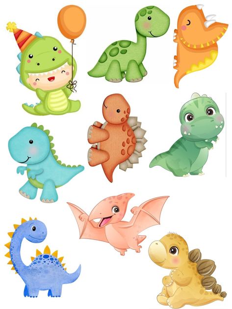 Topper Dinosaurus, Dinasour Birthday Ideas, Dinosaur Centerpieces, Topper Dino, Dino Bebe, Baby Dinosaur Party, Dino Cute, Dinosaur Party Decorations, Dino Cake