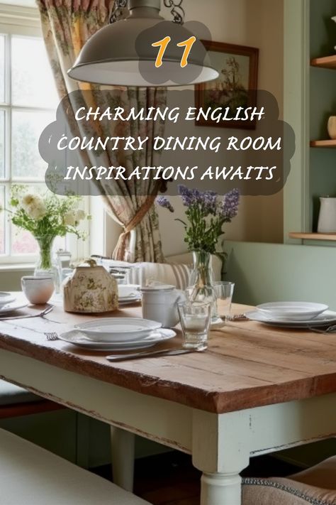 Step into my favorite dining space that beautifully embodies the warmth and charm of English country design. With rustic wooden tables, soft linens, and touches of nature through fresh flowers, this inviting room inspires me to gather loved ones for meals filled with joy. Let these 11 lovely inspirations transform your dining experience into an enchanting escape. English Country Dining Room Decor, English Cottage Dining Room Ideas, Cosy Dining Room Ideas, French Cottage Dining Room, Country Cottage Dining Room, Country Dining Room Ideas, English Cottage Dining Room, English Country Dining Room, Cosy Dining Room