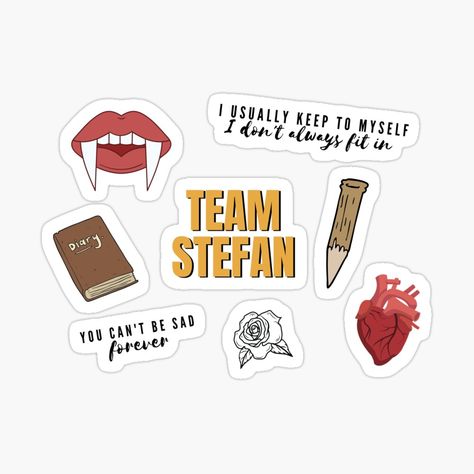 Stefan Salvatore Quotes, Tvd Stickers, Stefan Vampire, The Vampire Diaries Aesthetic, Vampire Diaries Aesthetic, Team Stefan, Tvd Stefan, Paul Vampire Diaries, Fandom Merch