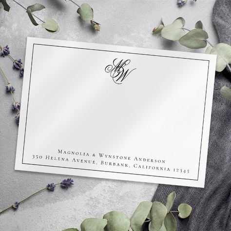 Monogram Couple Initials Personalized Note Card Couple Initials, Couples Monogram, Elegant Monogram, Personalized Note Cards, Personalized Notes, Christmas Stocking Stuffers, Free Birthday Invitation Templates, Free Birthday Invitations, Monogram Wedding