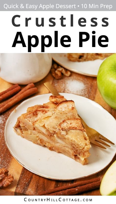 Apple Pie Recipe Crust, Easy Fast Dessert, Crustless Apple Pie, Thanksgiving Buffet, Apple Pie Desserts, Apple Tart Recipe, Apple Pie Recipe Easy, Apple Desserts Easy, Fast Desserts