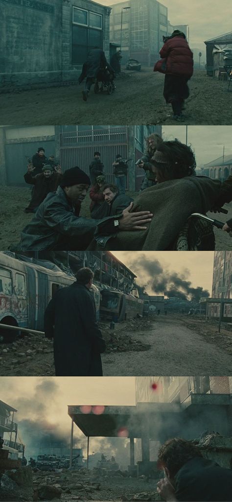 One of the best single-shot sequences in movie history: the 6-minute Uprising scene in Children of Men (2006). Cinematography by Emmanuel Lubezki. Children Of Men Movie, Movie Cinematography, Film Composition, Francis Wolff, Cinematography Composition, Cinematography Lighting, Colour Grading, Filmmaking Cinematography, Children Of Men