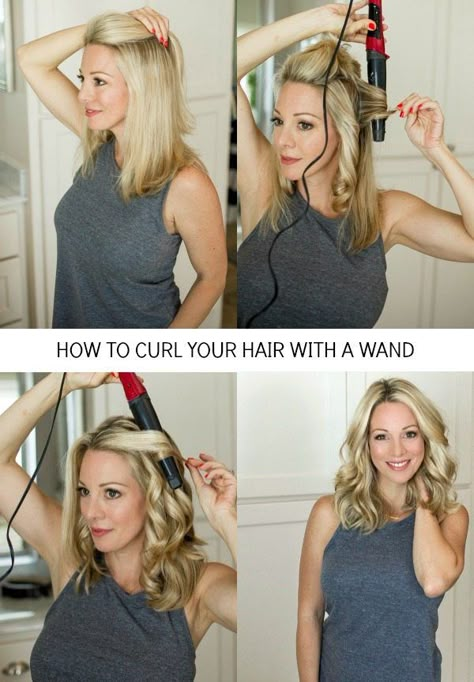 Curl Tutorial, Hair Curling Tutorial, Curl Your Hair, Wavy Curls, Penteado Cabelo Curto, Wand Curls, Hair Envy, Loose Waves, Hair Today