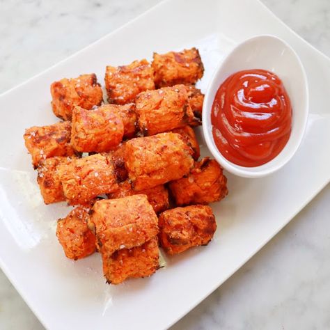 Air Fryer Sweet Potato Tots Recipe - A Tasty, Lighter Cooking Alternative | Fab Everyday Sweet Potato Tots Recipe, Sweet Potato Tots, Potato Tots, Wedges Recipe, Air Fry Recipes, Potato Recipes Side Dishes, Cooking Sweet Potatoes, Tater Tots, Cooking With Olive Oil