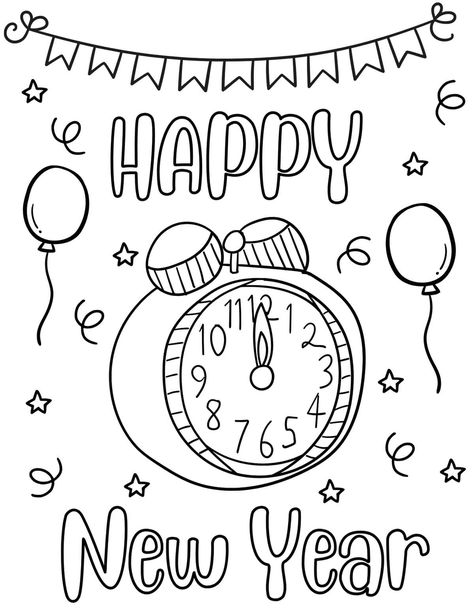 Let your children ring in the new year with these fun and free New Year coloring pages for 2024! From dazzling party hats to clocks ticking down to midnight, there are Happy New Year coloring sheets for kids of all ages, including toddlers, preschoolers, older kids, and teens. Whether you want to use these at home, in the classroom, or at holiday parties, these new year printables make a great first-of-the-year activity for kids of different ages! Happy New Year Drawing Ideas 2024, New Years Activities For Toddlers, New Years Resolution Kids, January Coloring Pages, New Years Crafts, New Year Drawing Ideas, Happy New Year Printable, New Years Drawing Ideas, New Year Drawing