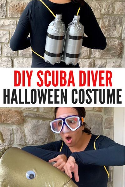 Looking for easy family Halloween costumes? Check out this step-by-step DIY Scuba Diver Costume Tutorial! It takes about 15 minutes to make, and you can have a group of scuba divers in no time! #ScubaDiverCostume #familycostumes #costume Diy Scuba Diver Costume, Quick Halloween Costumes Last Minute Men, Diver Costume, Scuba Diver Costume, Steve Costume, Halloween Costumes Men, Adult Costumes Diy, Zombie Clothes, Family Halloween Costume