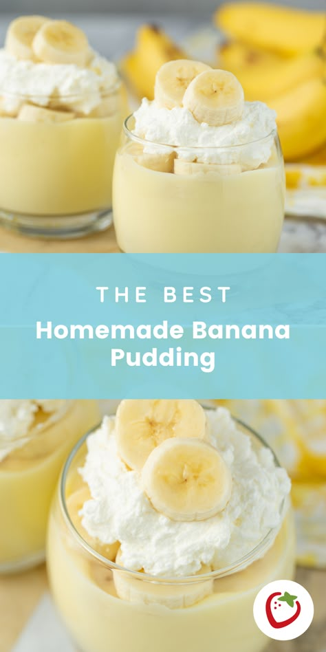 Banana Pudding No Jello, Banana Pudding Recipe Small Batch, Banana Pudding No Cool Whip, Home Made Pudding Recipes, Banana Pudding For 2 People, Real Banana Pudding, Home Made Banana Pudding Recipe, Banana Mousse Recipe, Best Banana Pudding Recipe From Scratch