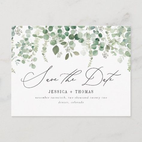 Save The Date With Photo, Save The Date Rustic, Watercolor Postcards, Wedding Invitation Stationary, Simple Save The Date, Rustic Wedding Save The Dates, Postcard Wedding Invitation, Rustic Save The Date, Rustic Save The Dates