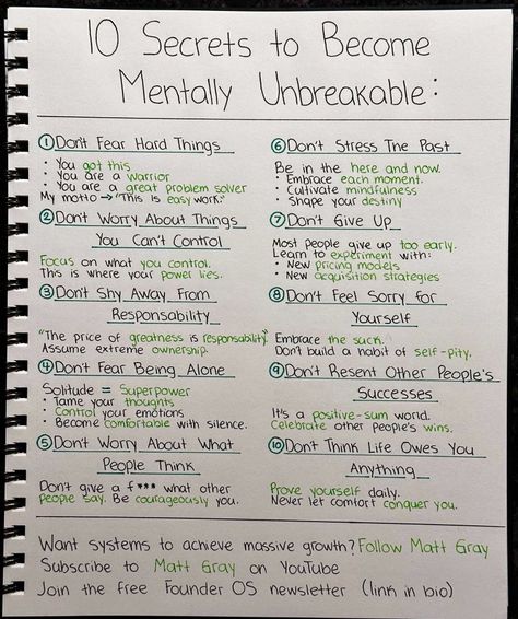 Matt Gray on LinkedIn: 10 secrets to become mentally unbreakable:

1. Don't Fear Being… | 379 comments Recovering Addict Quotes, Matt Gray, Good Leadership Skills, Job Advice, Unique Words Definitions, Effective Study Tips, Feeling Sorry For Yourself, Time Alone, Self Care Bullet Journal