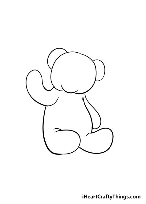 How to Draw A Teddy Bear – A Step by Step Guide Teddy Bear Graphic Design, Teddy Bear Line Art, Bear Line Drawing, Draw A Teddy Bear, Teddy Bear Outline, Walking Cartoon, Design For Clothes, Teddy Bear Drawing, Bear Tattoo Designs