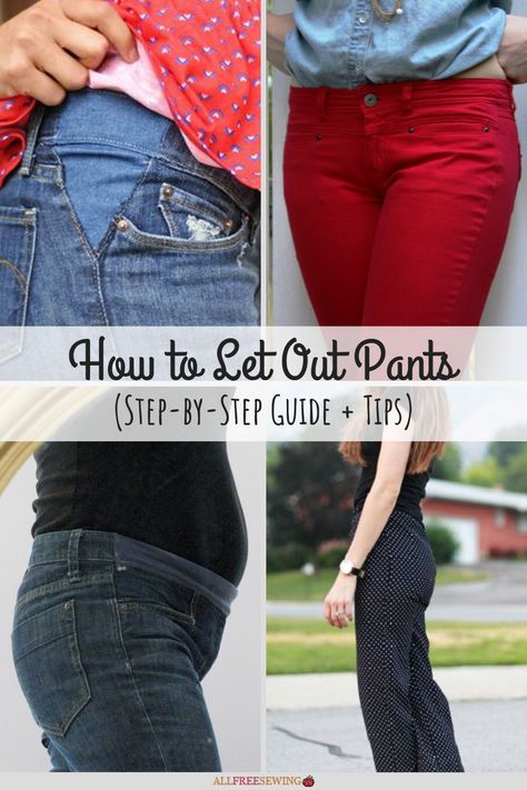 If the thought of shopping for jeans fills you with dread, don't despair because AllFreeSewing has your back! Learn How to Let Out Pants with this step-by-step guide. Pants Alterations, Embroidery Hacks, Altering Pants, Making Pants, How To Make Jeans, Altering Jeans, Artsy Crafts, Pants Tutorial, Diy Pants