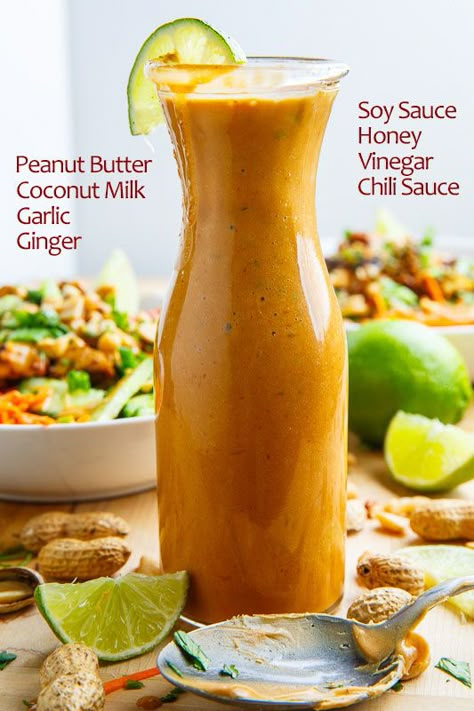 Thai Peanut Dressing Thai Peanut Dressing, Peanut Dressing, Salad Dressing Recipes Homemade, Thai Peanut, Homemade Salads, Homemade Salad Dressing, Tapenade, Homemade Sauce, Salad Dressing Recipes