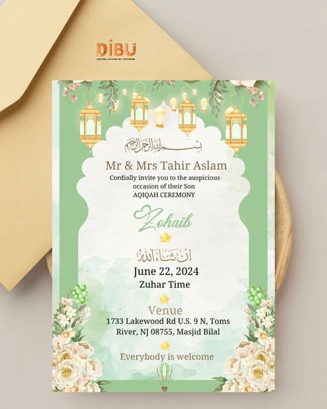 Digital invitation card for AQIQAH CEREMONY 💌 #digitalinvitesbyuniverse #digitaljoy #newbeggining❤️ #babyboyannouncement #babyannocementcard #newborn #aqiqahinvitation #aqiqahcard #aqiqah #aqiqahinvitationvideo #aqiqahinvitationcard #sunnah #islam #welcombaby #babycard #bundleofjoy #newbaby #aqiqahinvitationdigitalcard #viral #trending Aqiqah Ceremony, Aqiqah Invitation, Baby Birth Announcements, Ceremony Invitation Card, Digital Invitation Card, Welcome Baby Cards, Ceremony Invitation, Invites Wedding, Wedding Card Frames