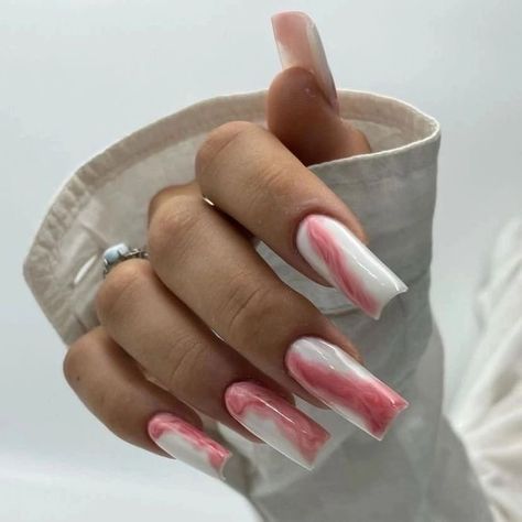 2023 Spring Nails, Art Nails Design, Ballerina Acrylic Nails, Acrylic Nail Shapes, Red Acrylic Nails, Glamour Nails, Nails Now, Grunge Nails, Minimal Nails