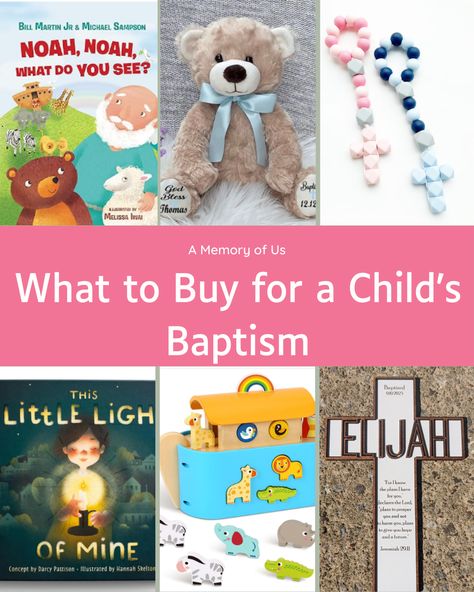 I've rounded up some of my favorite gift ideas for a child's baptism in today's post. Everything included we either have or have gifted to a child on their baptism day. These are all great religious gift ideas for a little one. If you are looking for ideas on what to buy for a baptism gift, check out today's post! Diy Baptism Gifts, Girl Baptism Gift Ideas, Baptismal Gifts For Baby Girl, Baptism Gifts For Baby Boy, Baptism Gifts For Baby Girl, Baptismal Giveaways For Godparents, Baptism Gift Ideas, Baby Boy Baptism Gifts, Baby Girl Baptism Gift