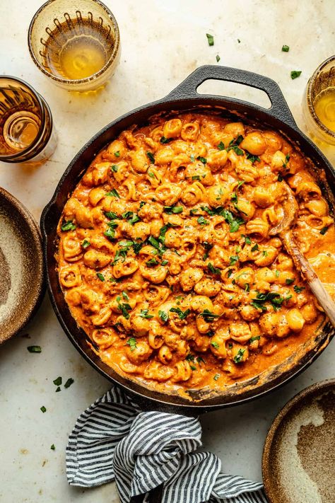 One-Pot Italian Shells and Cheese Italian Shells, One Pot Italian, Creamy Italian Pasta Salad, Oven Roasted Shrimp, Shells And Cheese, The Defined Dish, Defined Dish, Cheese Stuffed Shells, Mild Italian Sausage