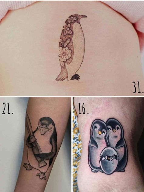 101 Coolest Penguin Tattoo Ideas & Their Meaning - TattooGlee Penguin Tattoos Couple, Simple Penguin Tattoo, Penguin Tattoo Ideas, Penguin Tattoos, Umbrella Tattoo, Penguin Tattoo, Matching Couple Tattoos, Wrist Tattoos For Women