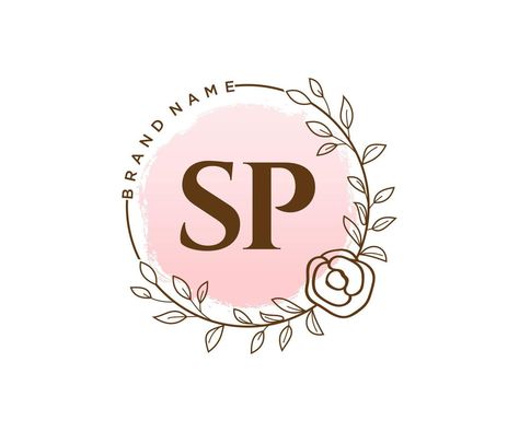 Initial SP feminine logo. Usable for Nature, Salon, Spa, Cosmetic and Beauty Logos. Flat Vector Logo Design Template Element. Sp Initials Logo, Sp Logo Design, Sp Logo, Beauty Logos, Hd Flower Wallpaper, Beauty Business Cards, Logo Design Feminine, Feminine Logo, Logo Line