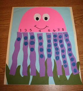 Counting Craft, Octopus Craft, Octopus Crafts, Ocean Theme Preschool, Under The Sea Crafts, Construction Paper Crafts, Sea Crafts, Ocean Crafts, Counting Activities