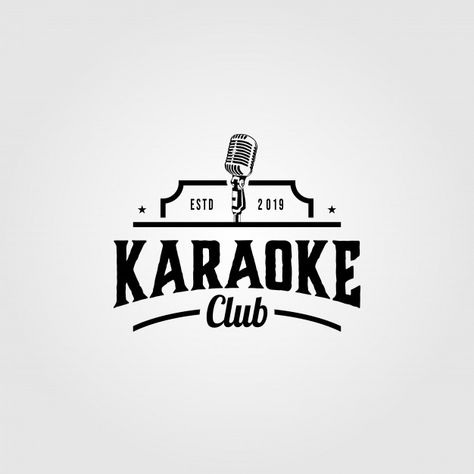 Karaoke music club logo | Premium Vector #Freepik #vector #logo #template #microphone #corporate Music Club Logo, Karaoke Logo, Logo Design Inspiration Restaurant, Music Logo Inspiration, Club Logo Design, Corporate Logos Inspiration, Drums Logo, Musical Logo, Logo Club