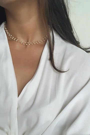 Minimal Jewelry Necklace, Simple Pearl Necklace, String Necklace, Zip Lock Bag, Modern Gold Jewelry, Pearl Jewelry Design, Gold Pendant Jewelry, Pearl Jewelry Necklace, Gold Jewelry Indian