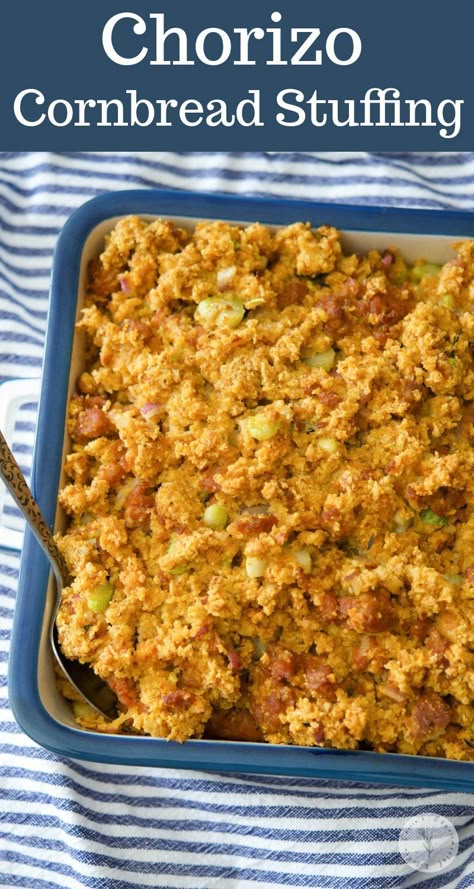 Chorizo Cornbread, Crockpot Stuffing, Cornbread Stuffing Recipes, Cornbread Stuffing, Stuffing Recipes For Thanksgiving, Chorizo Recipes, Best Thanksgiving Recipes, Vegetable Side Dishes Recipes, Thanksgiving Cooking