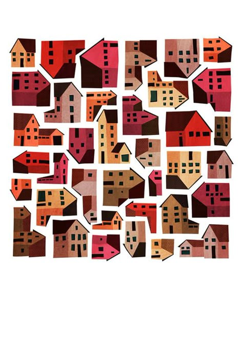 Emmanuelle Walker. Houses Inspiration, Poster Grafico, House Illustration, Art Et Illustration, Vector Drawing, Art And Illustration, Mind Map, Pattern Illustration, Illustration Vector