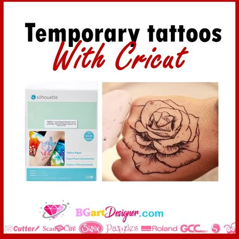 Learn how to create temporary tattoos using the print then cut function with the Cricut machine or the silhouette cameo. This project is ideal for children’s parties, hollidays or even for adults. Supplies needed First of all, let’s talk about the paper we are going to use. Silhouette tattoo paper includes two items. One is [...] The post Make temporary Tattoos with a Cricut appeared first on Bgartdesigner: Download SVG Files, fonts, and Rhinestones designs. Cricut Temporary Tattoo Diy, Cricut Tattoo How To, Making Temporary Tattoos, How To Make Temporary Tattoos With Cricut, Cricut Temporary Tattoo, How To Make A Temporary Tattoo, How To Make Temporary Tattoos Diy, Cricut Engraving Projects, Cricut Tattoo