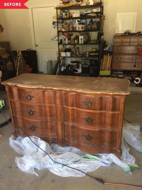 Post Image Boho Dresser Makeover, Wood Dresser Diy, Boho Dresser, Blue And Pink Bedroom, Redesign Furniture, King Bedroom Furniture, Vintage Makeover, Chalk Paint Furniture Diy, Dresser Refinish