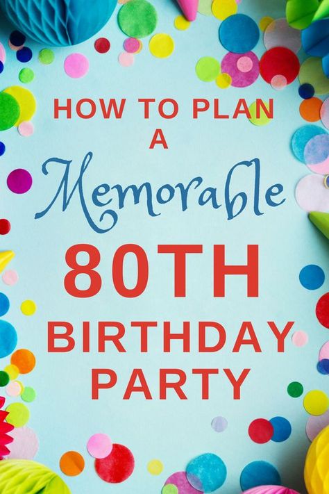 80th Birthday party ideas - Need a little help planning a fabulous 80th birthday party?  Click to get complete details and party inspiration on planning an 80th birthday party for Mom or Dad, or anyone turning 80. #80thBirthday  #birthday #birthdayparty #party #partyideas  #80thBirthdayIdeas.com Birthday Party For Mom, 80th Birthday Party Theme, Birthday Party Planning Checklist, 80th Birthday Party Decorations, 80th Birthday Decorations, Birthday Party Decorations For Adults, Party Planning Checklist, 80 Birthday Cake, Happy 80th Birthday