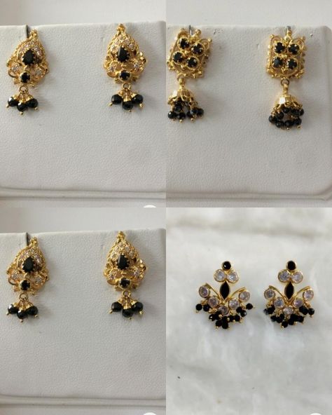 Nallapusalu Kammalu, Black Stone Earrings Gold Daily Wear, Black Stone Earrings Gold Indian, Black Beads Earrings Gold Studs, Black Beads Earrings Gold, Nallapusalu Earrings, Black Beads Earrings Indian Gold, Black Beads Ear Rings Gold, Black Stone Earrings Gold