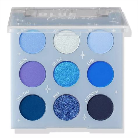 Color Pop Makeup, Sultry Eyes, Blue Eyeshadow Palette, Colourpop Eyeshadow Palette, Beginner Eyeshadow, Colourpop Eyeshadow, Peach Palette, Makeup Package, Blue Glow