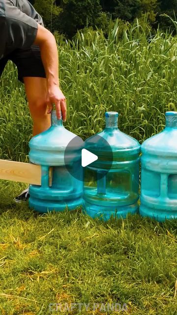 Crafty Panda on Instagram: "Boat From Water Jugs!Thanks for watching! Please be aware that this video is for entertainment purposes only and techniques shown should not be attempted at home!" Water Jugs Ideas, Water Jug Crafts, Repurpose 5 Gallon Water Jugs, 5 Gallon Water Jug Ideas Diy, How To Reuse Water Bottles, Upcycle 5 Gallon Water Jug, How To Clean 5 Gallon Water Jugs, Water Cooler Bottle, Camping Water Jug