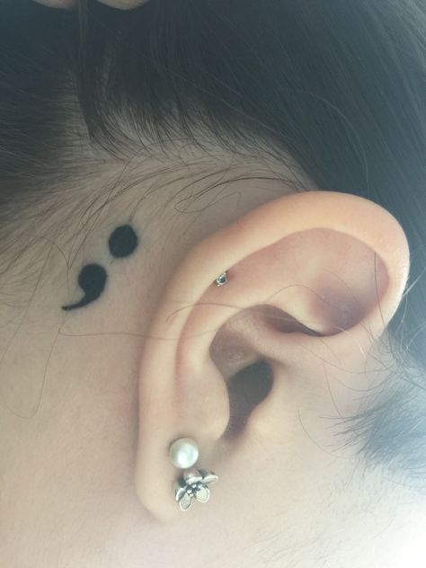 My semi colon project tattoo Semi Colon Tattoo, Colon Tattoo, Semicolon Project, Semi Colon, Semicolon Tattoo, Flower Sleeve, Cute Little Tattoos, Little Tattoos, Get A Tattoo