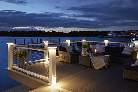 Decking Lights, Deck Stair Lights, Deck Patterns, Timbertech Decking, Deck Post Lights, Composite Railing, Outdoor Deck Lighting, Accent Lights, Modern Deck