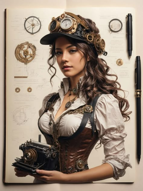 Steampunk Fashion Women, Steampunk Movies, Steampunk Photography, Moda Steampunk, Steampunk Images, Steampunk Illustration, Steampunk Characters, Steampunk Woman, Cosplay Fashion