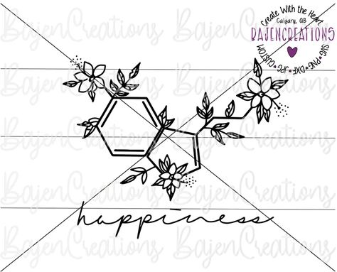 Floral Serotonin Chemistry Symbol SVG Cut File for Cricut and - Etsy UK Floral Serotonin, Sweater Flowers, Flowers Line Art, Chemical Structure, Happy Hormones, Small Business Website, Layered Design, Logo Design Creative, Banner Ads