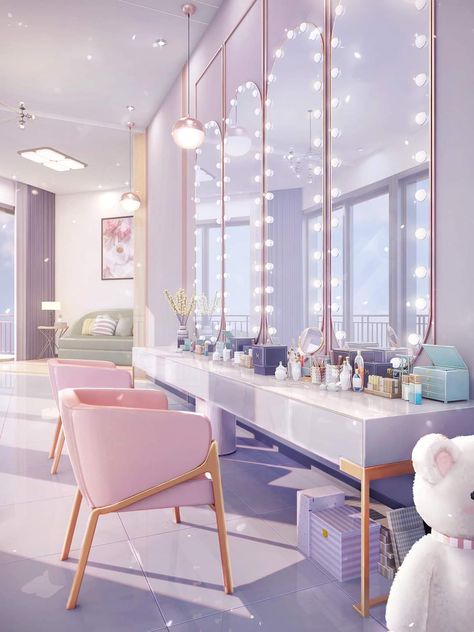 Cartoon Wallpaper Aesthetic, Animated Aesthetic, Zepeto House Background, New Home Decor Ideas, Room Anime, Anime House, Episode Backgrounds, Beauty Salon Decor, Living Room Background