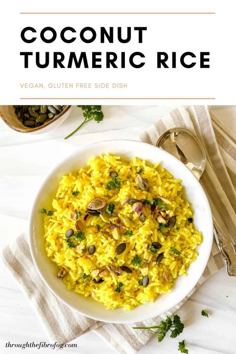 Spiced Coconut Rice, Coconut Turmeric Rice, Low Histamine Foods, Turmeric Rice, Fibro Fog, Low Histamine Diet, Vegetable Stock Cubes, Rice Side, Low Histamine