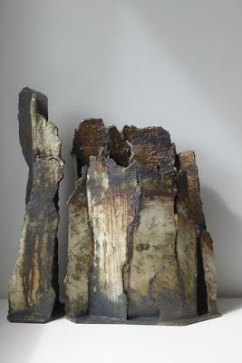 Ceramic Landscape Sculpture, Landscape Ceramics, Cornish Landscape, Ceramic Landscape, Wooden Umbrella, Abstract Pottery, Slab Ceramics, Ceramic Forms, Contemporary Pottery