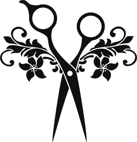 Scissors Drawing, Hairdresser Logo, Hair Clipart, Haircut Designs, Stencil Patterns, Clipart Black And White, Diy Tumblers, Hair Dresser, Salon Design